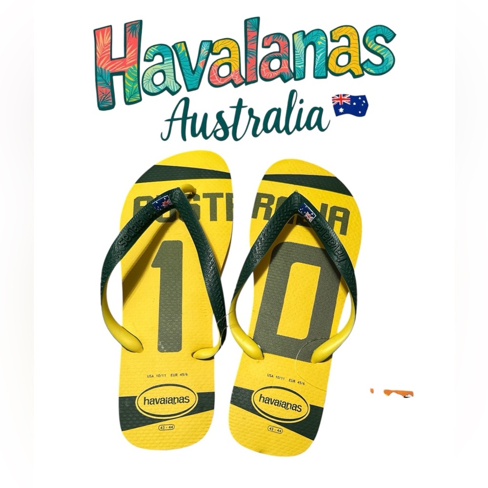 Havaianas Australia Edition Flip Flops - Yellow and Green